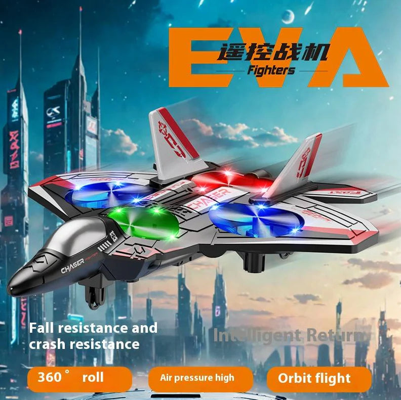 RC Fighter Jet for Kids – Remote Control Aircraft with 360° Flips & Lights