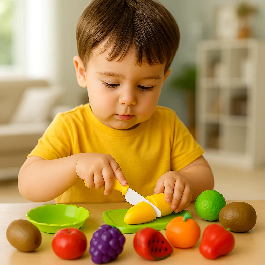 Fast Food Kitchen Play Set – Veggie Cutting Toy for Kids